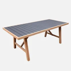Gartentisch aus Akazienholz und Aluminium + 8 Stühle