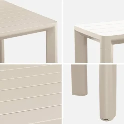 Gartentisch aus Aluminium mit 1 Bank und 4 Sesseln