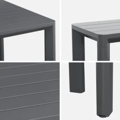 Gartentisch aus Aluminium mit 1 Bank und 4 Sesseln