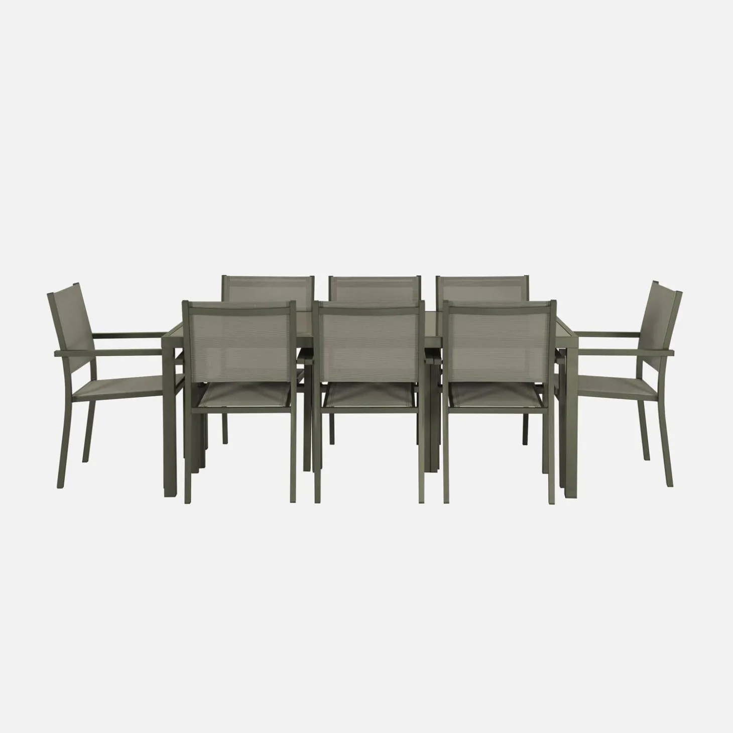 Gartentisch aus Aluminium + 8 Sessel