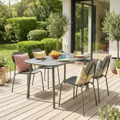 Gartentisch aus Aluminium + 4 Stühle