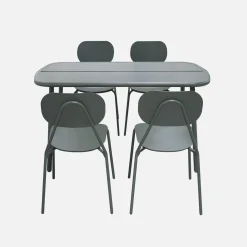 Gartentisch aus Aluminium + 4 Stühle