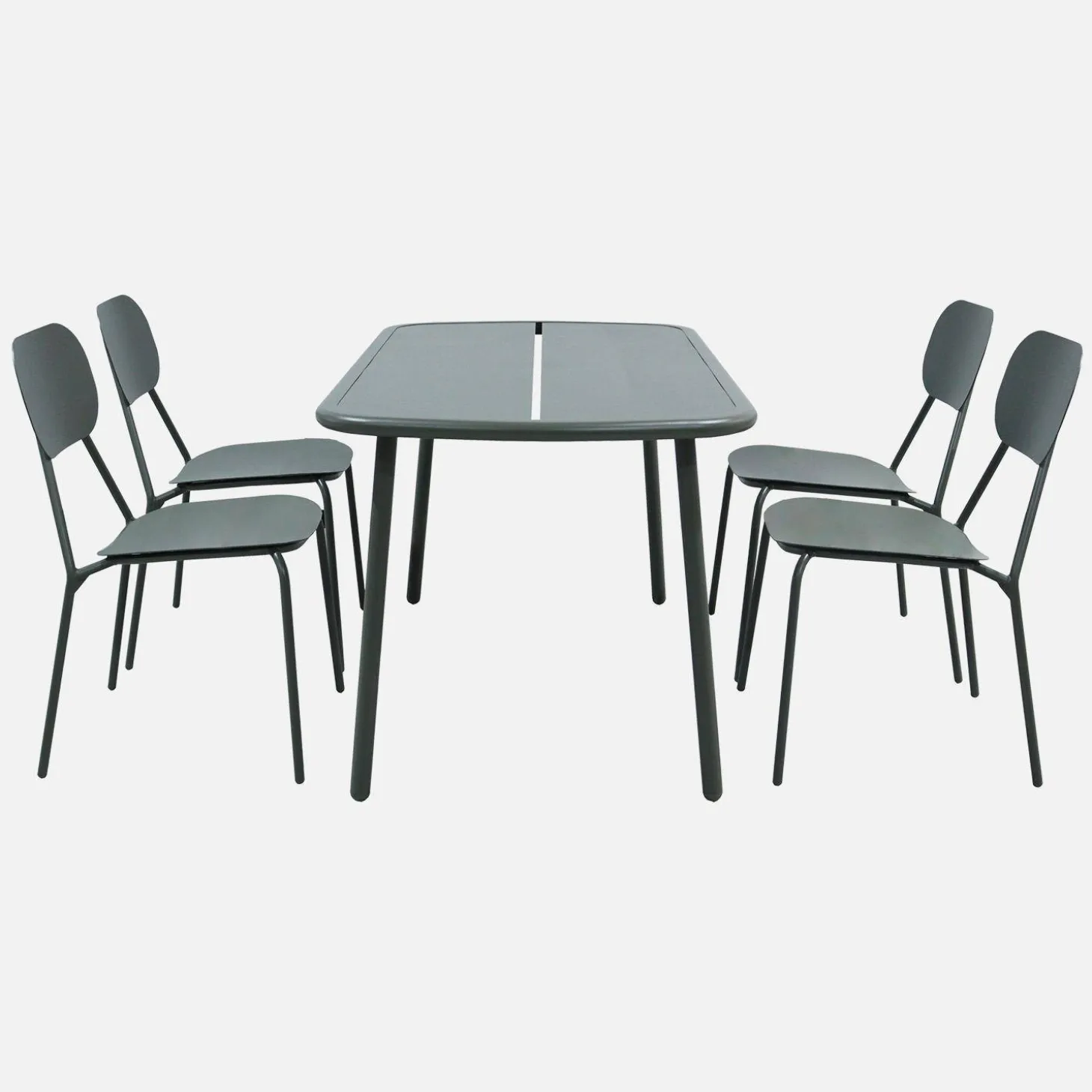 Gartentisch aus Aluminium + 4 Stühle