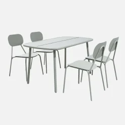 Gartentisch aus Aluminium + 4 Stühle