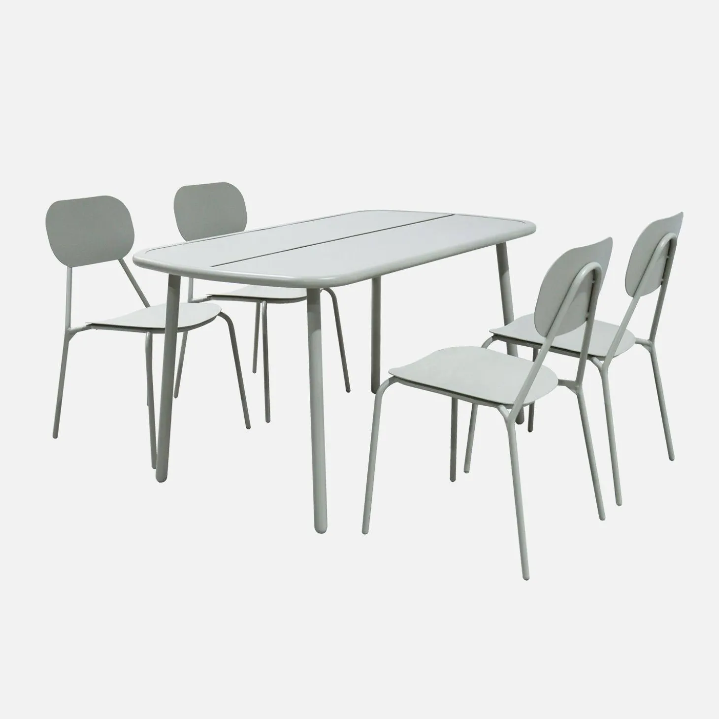 Gartentisch aus Aluminium + 4 Stühle