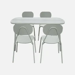 Gartentisch aus Aluminium + 4 Stühle