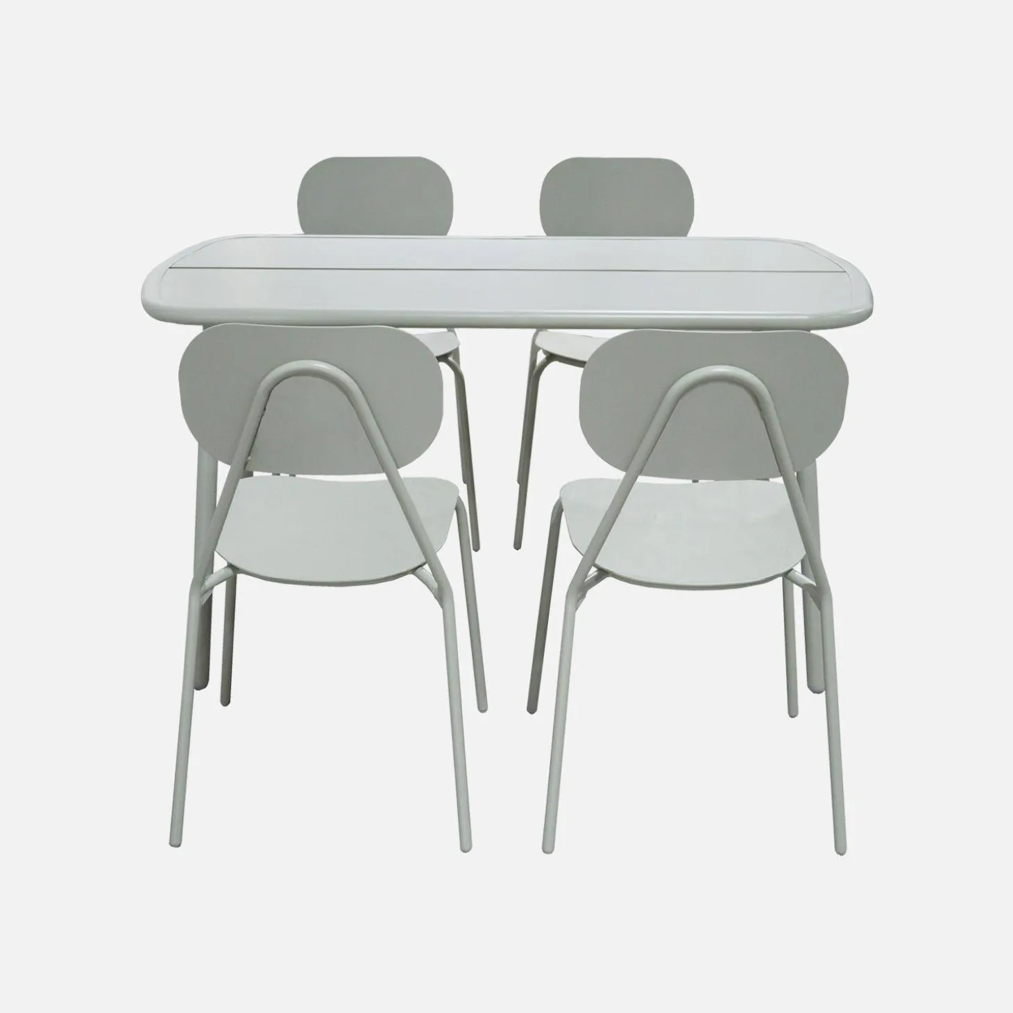 Gartentisch aus Aluminium + 4 Stühle