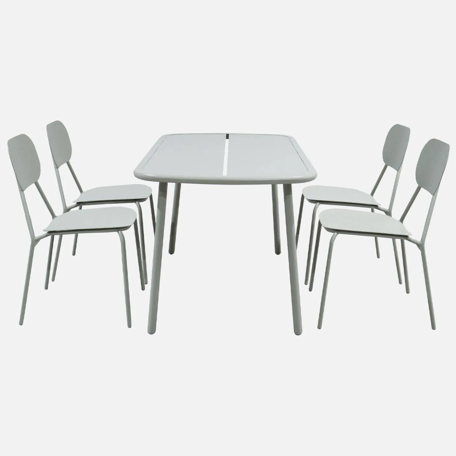 Gartentisch aus Aluminium + 4 Stühle