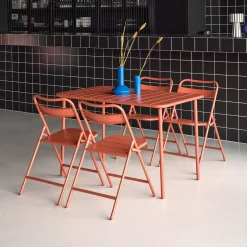 Gartentisch aus Stahl + 4 Stühle