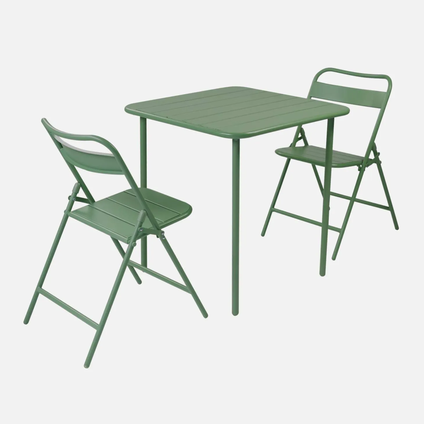 Gartentisch aus Stahl + 2 Stühle
