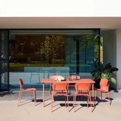 Gartentisch aus Stahl + 6 Stühle