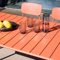 Gartentisch aus Stahl + 6 Stühle