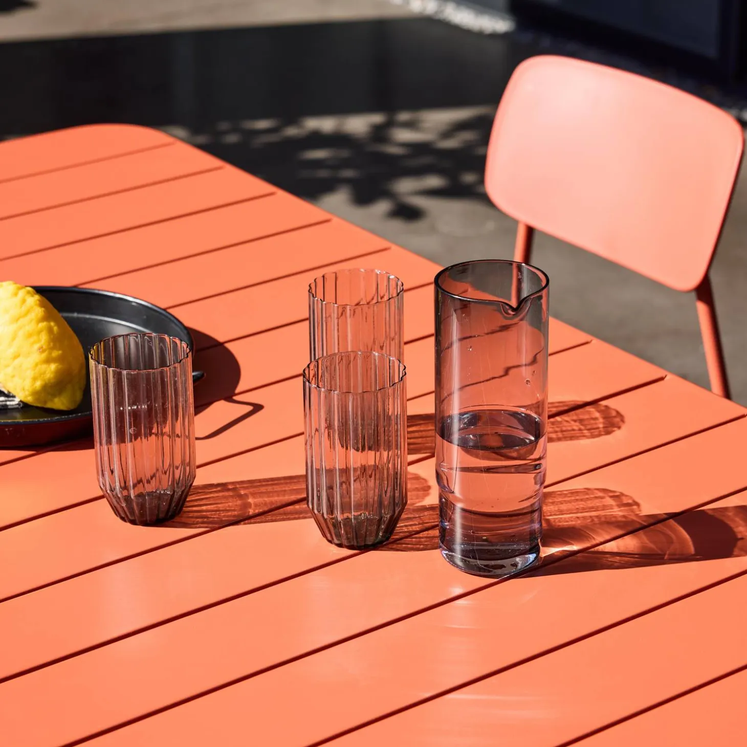 Gartentisch aus Stahl + 6 Stühle