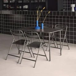 Gartentisch aus Stahl + 4 Stühle