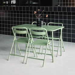 Gartentisch aus Stahl + 4 Stühle