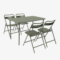 Gartentisch aus Stahl + 4 Stühle