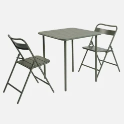 Gartentisch aus Stahl + 2 Stühle