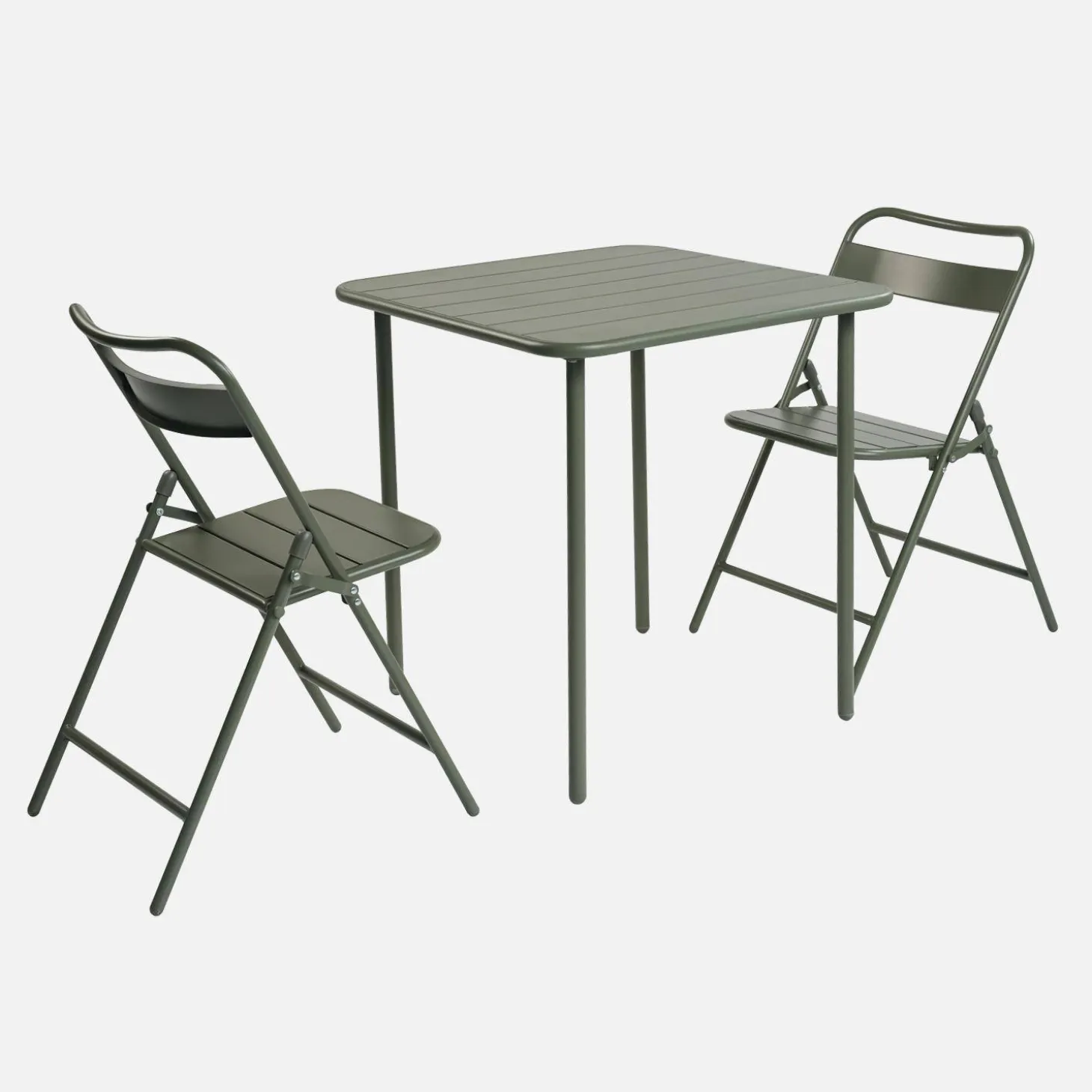 Gartentisch aus Stahl + 2 Stühle