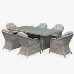 Gartentisch 6 Sitze Polyrattan - Lecco