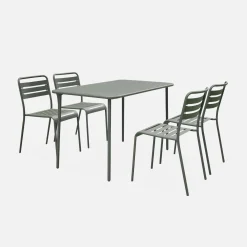 Gartentisch + 4 Stühle aus Stahl