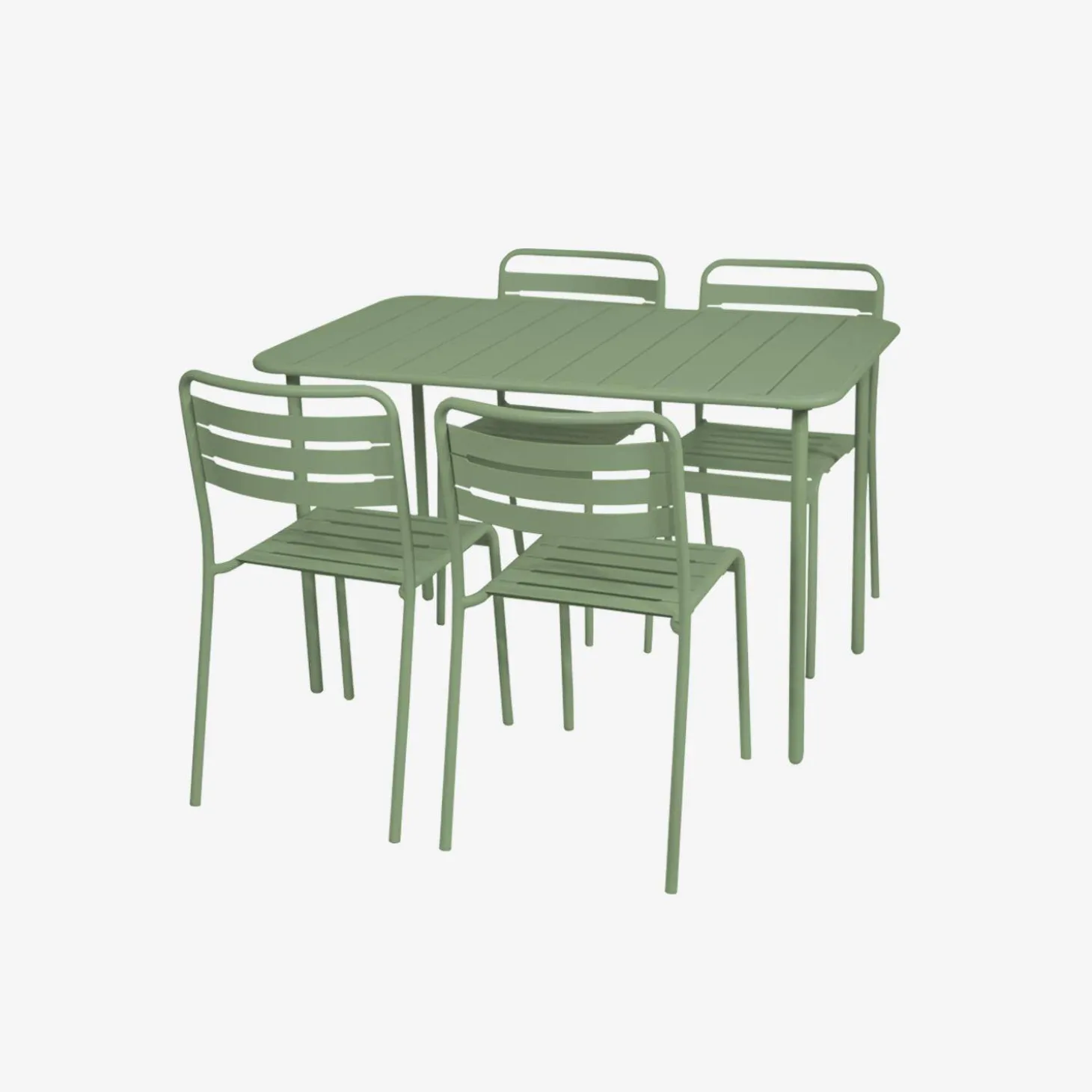 Gartentisch + 4 Stühle aus Stahl