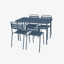 Gartentisch + 4 Stühle aus Stahl