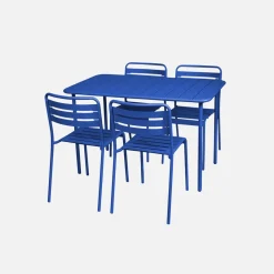 Gartentisch + 4 Stühle aus Stahl