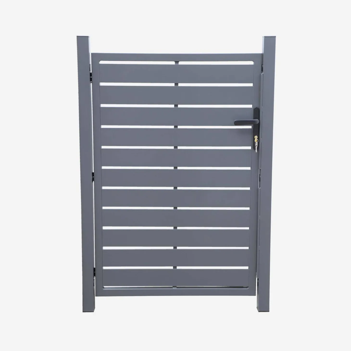Gartentür aus Aluminium mit Schloss und Griff