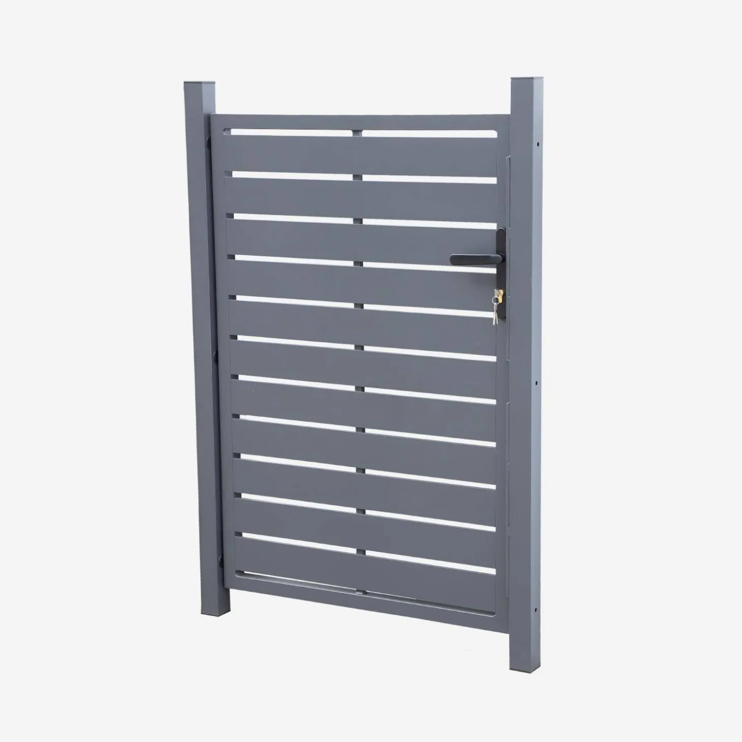 Gartentür aus Aluminium mit Schloss und Griff
