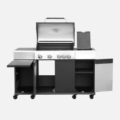 Gasgrill 4 Brenner + 1 Seitenbrenner mit Abdeckung