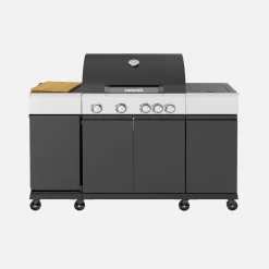 Gasgrill 4 Brenner + 1 Seitenbrenner mit Abdeckung