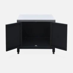 Gasgrill mit 4 Brennern zum Aufstellen + Küchenschrank aus Stahl B 80cm