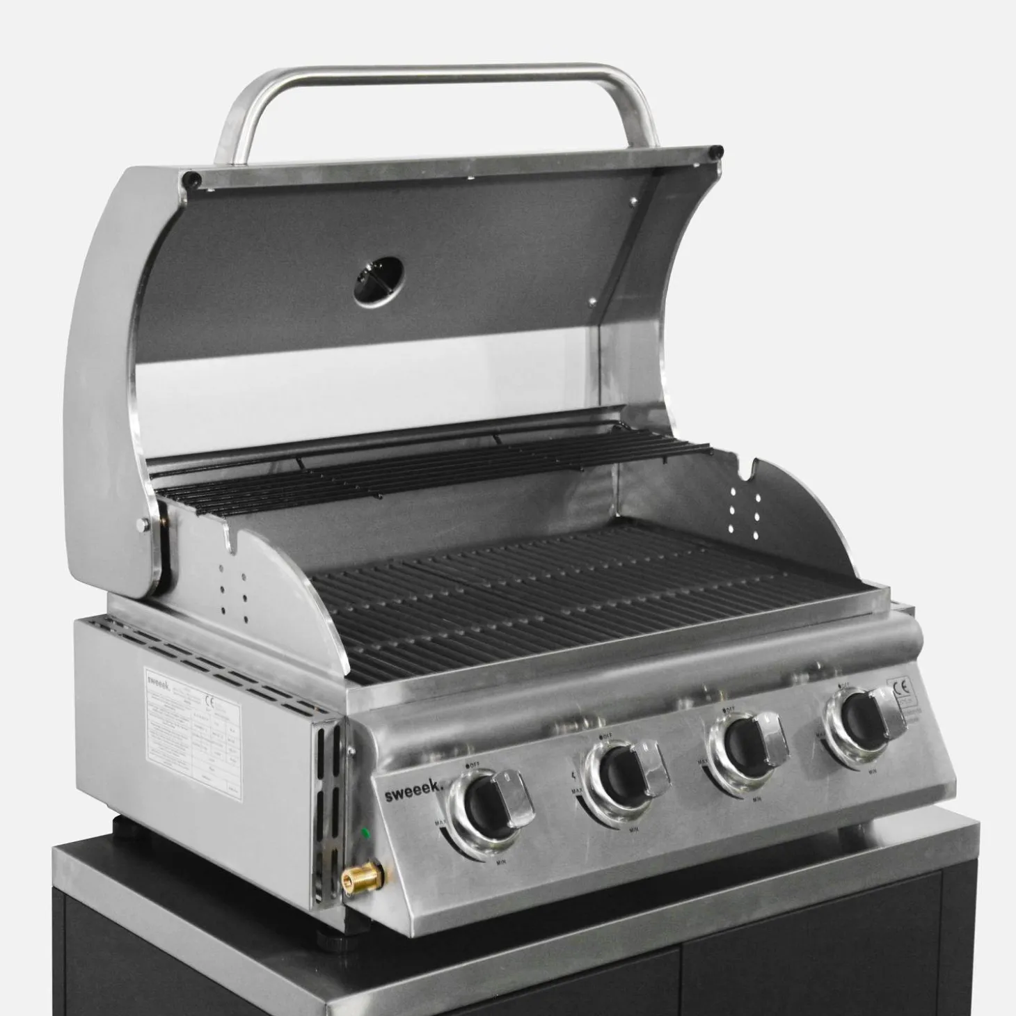 Gasgrill mit 4 Brennern zum Stellen auf einen Unterschrank
