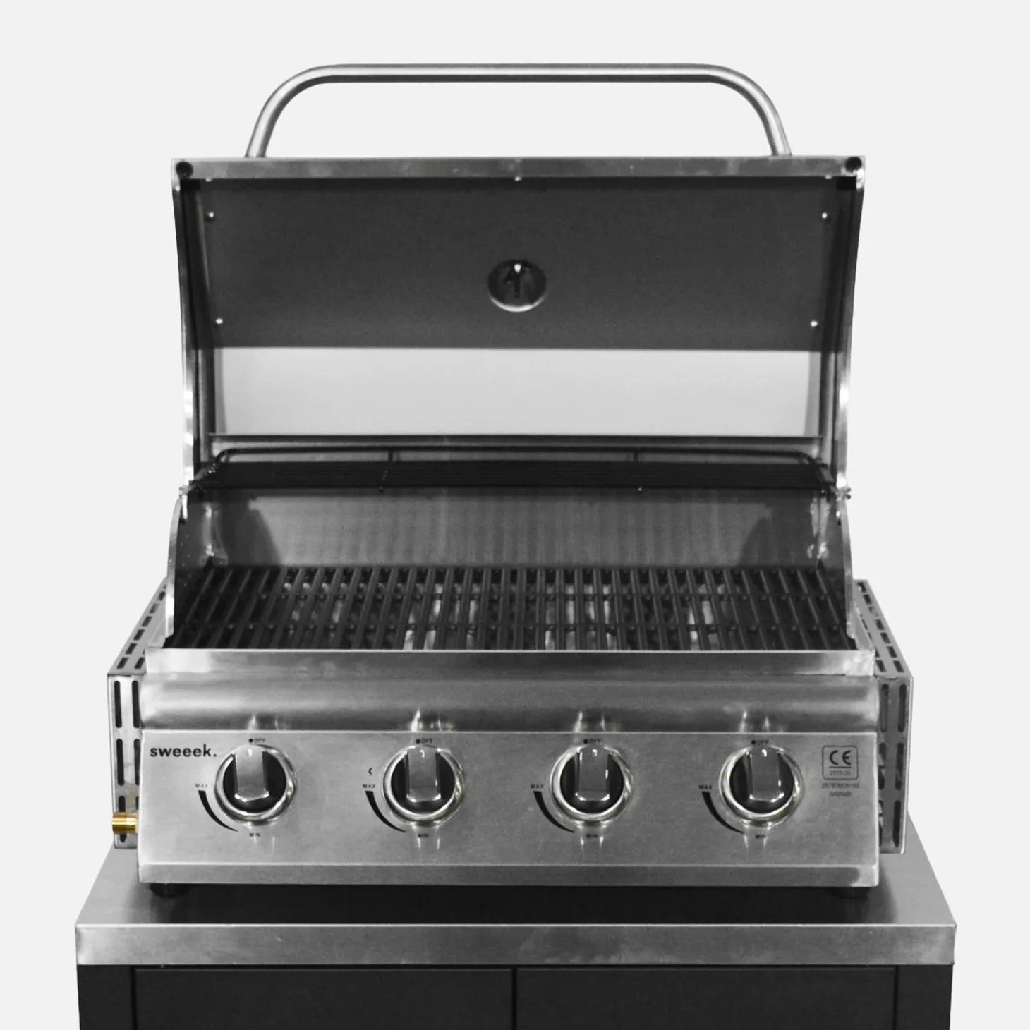 Gasgrill mit 4 Brennern zum Stellen auf einen Unterschrank