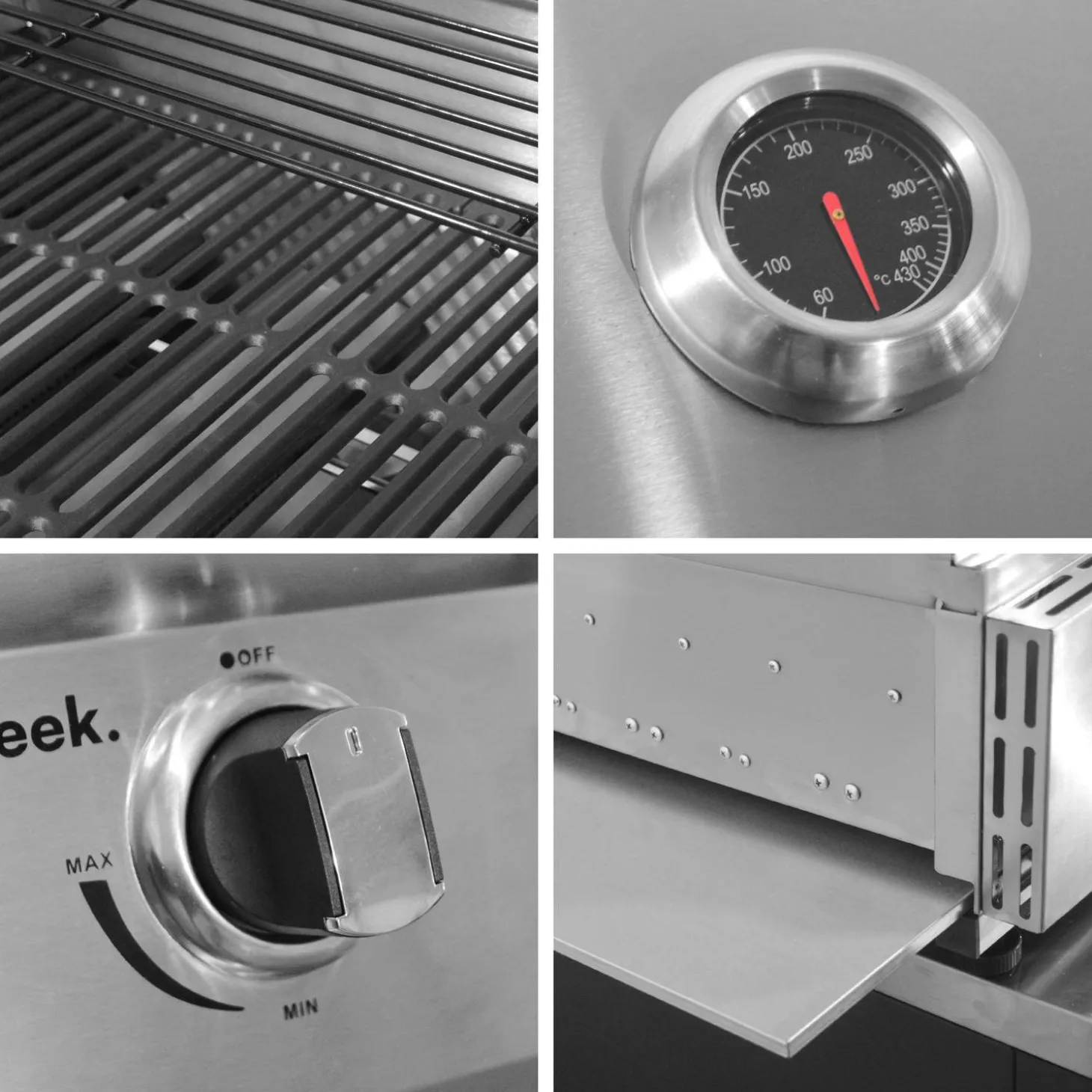 Gasgrill mit 4 Brennern zum Stellen auf einen Unterschrank
