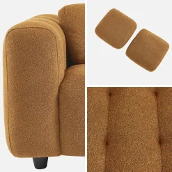 Gepolstertes Sofa mit strukturiertem Bouclé-Bezug, 2-Sitzer