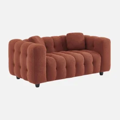 Gepolstertes Sofa mit strukturiertem Bouclé-Bezug, 2-Sitzer