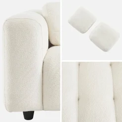 Gepolstertes Sofa mit strukturiertem Bouclé-Bezug, 2-Sitzer