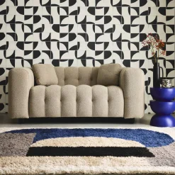 Gepolstertes Sofa mit strukturiertem Bouclé-Bezug, 2-Sitzer