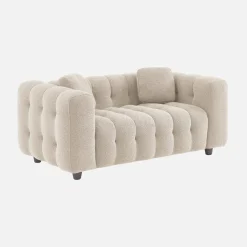 Gepolstertes Sofa mit strukturiertem Bouclé-Bezug, 2-Sitzer