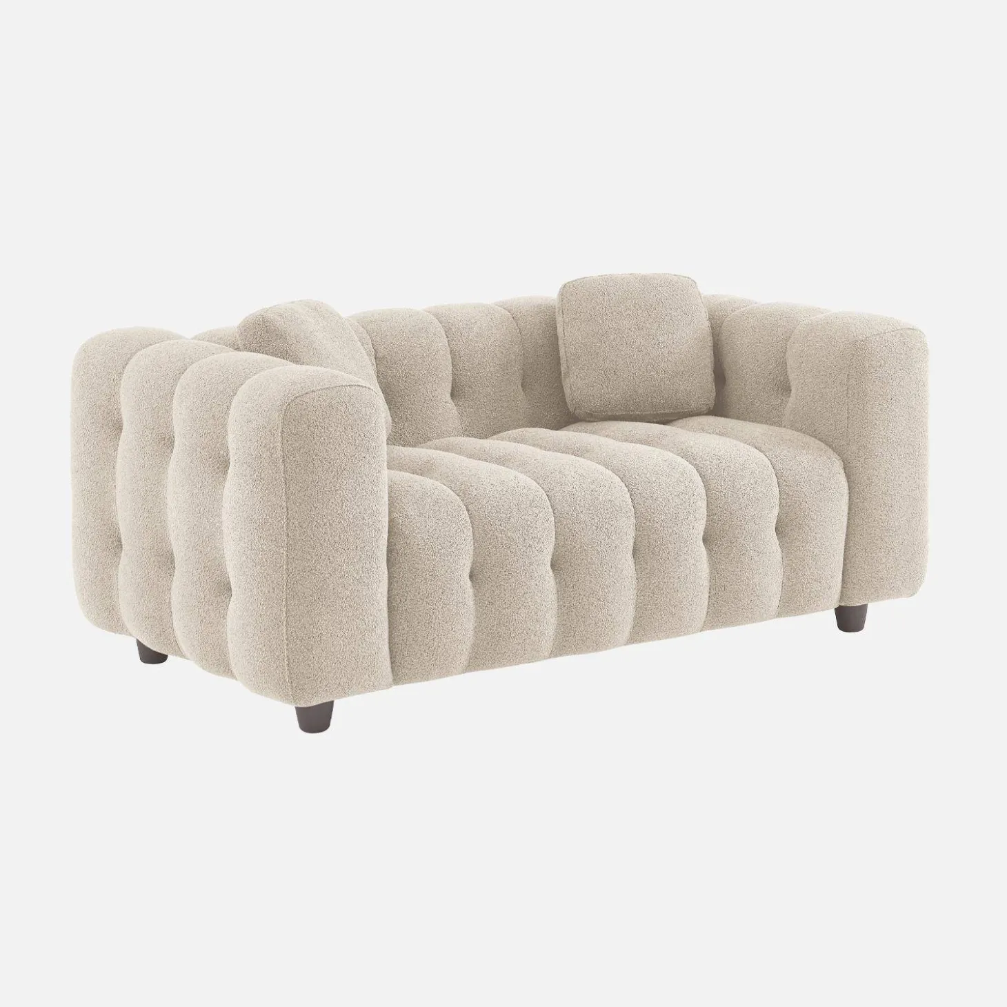 Gepolstertes Sofa mit strukturiertem Bouclé-Bezug, 2-Sitzer