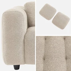 Gepolstertes Sofa mit strukturiertem Bouclé-Bezug, 2-Sitzer