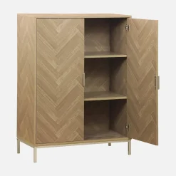 Geschirrschrank in Fischgrät-Optik, 2 Türen