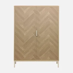 Geschirrschrank in Fischgrät-Optik, 2 Türen