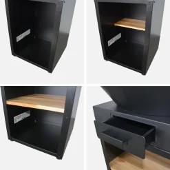 Grill-Feuerschale Ø81,5 cm, Grillrost, Holzlagerung