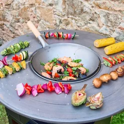 Grill-Feuerschale Ø 81,5 cm mit Grillrost, Stauraum und Deckel