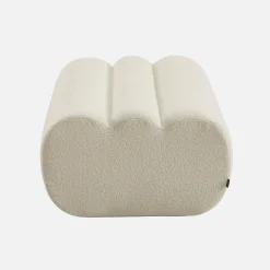 Hocker, Fußhocker mit strukturiertem Bouclé-Bezug
