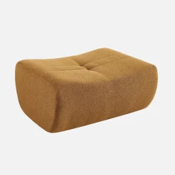 Hocker, Fußhocker mit strukturiertem Bouclé-Bezug für Sessel und Sofas