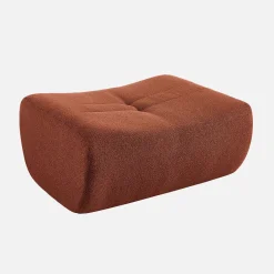 Hocker, Fußhocker mit strukturiertem Bouclé-Bezug für Sessel und Sofas