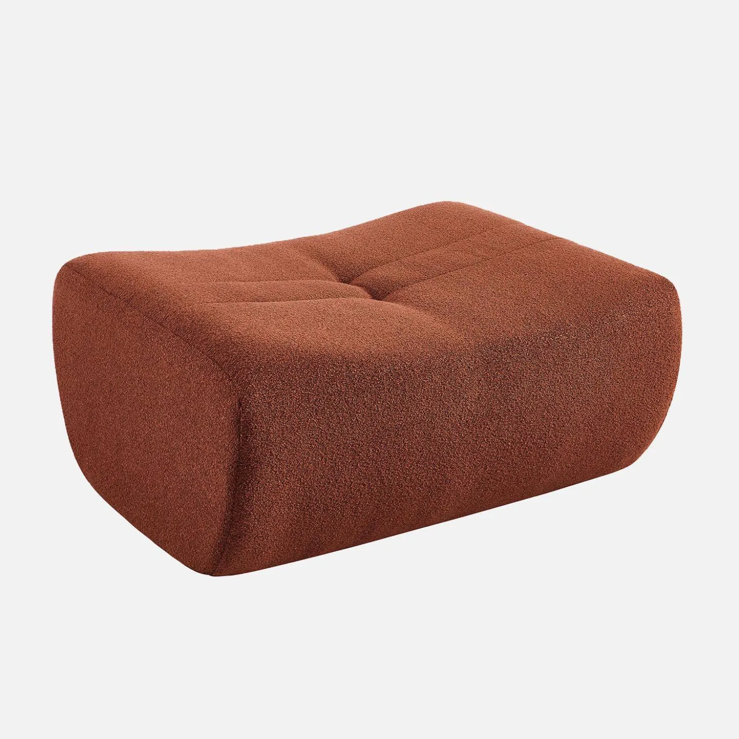 Hocker, Fußhocker mit strukturiertem Bouclé-Bezug für Sessel und Sofas